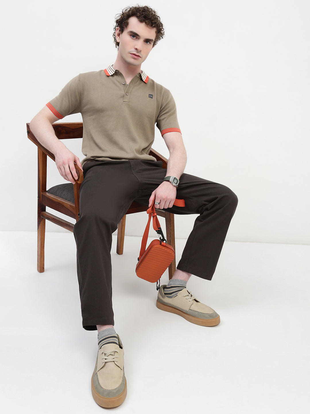 Khakhi Polo Cotton T-Shirt