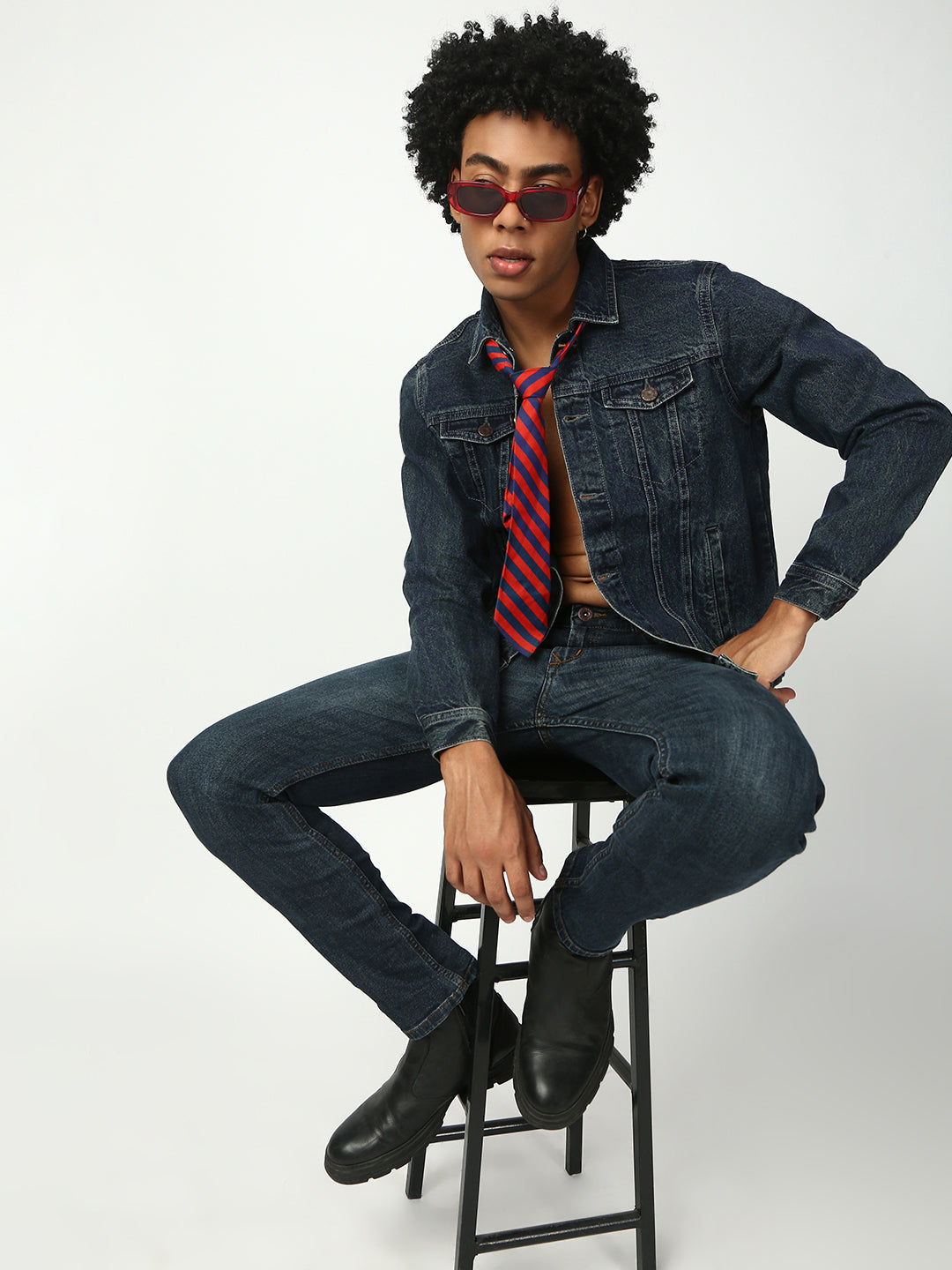 Vintage Blue Slim Fit Denim Jacket