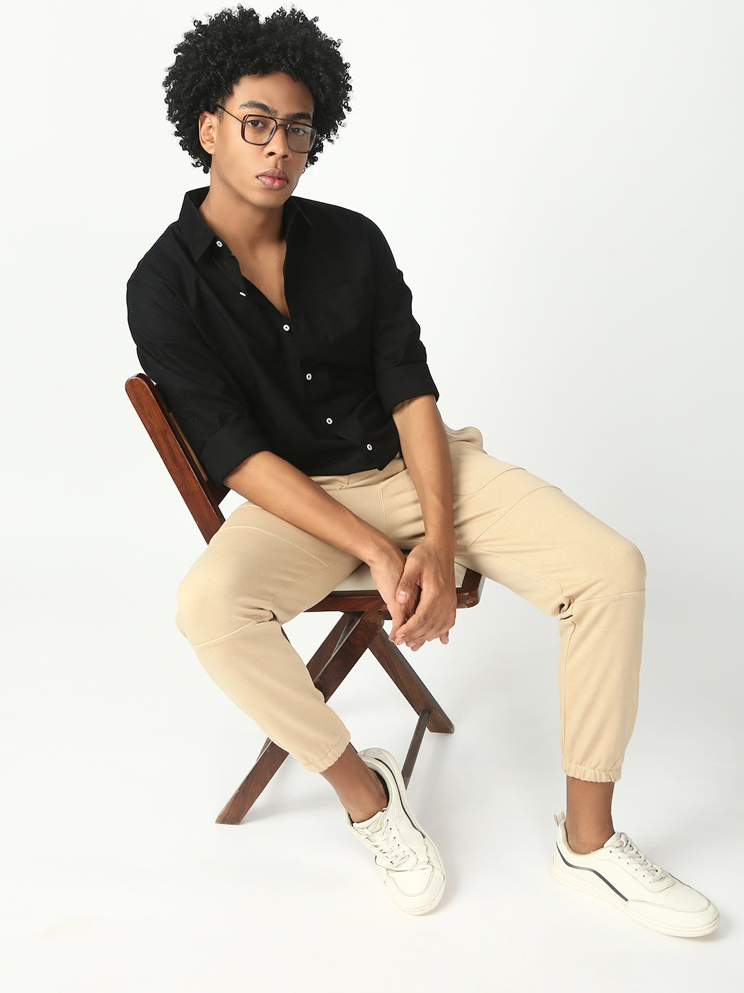 Black Full Sleeve Slim Shirt With Pocket