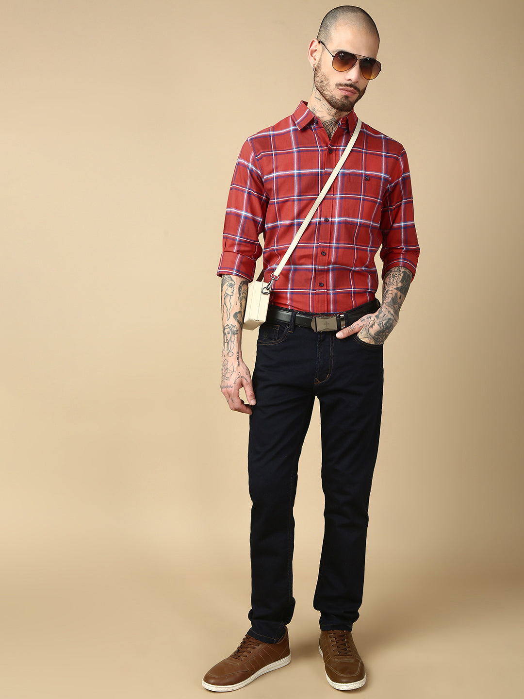 Checks Full Sleeve Relax Shirt With Pocket