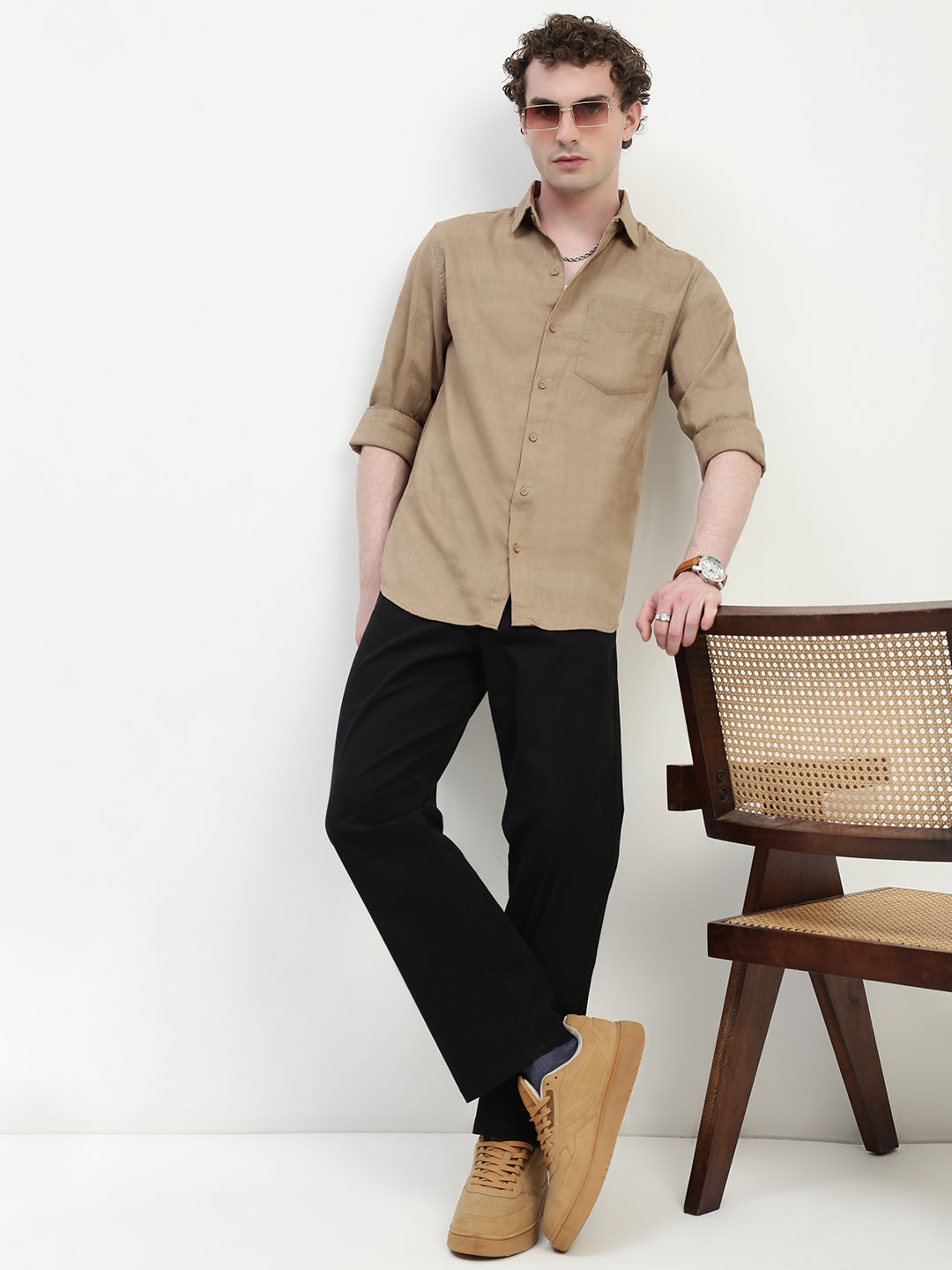 Black Straight Fit Cross Pocket Cotton Pants