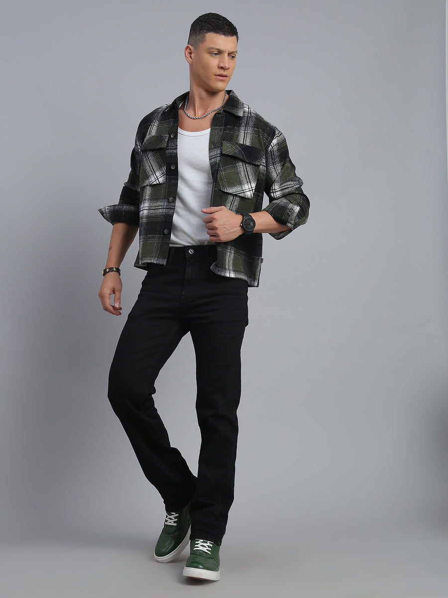Black Regular Straight Fit Stretchable Jeans