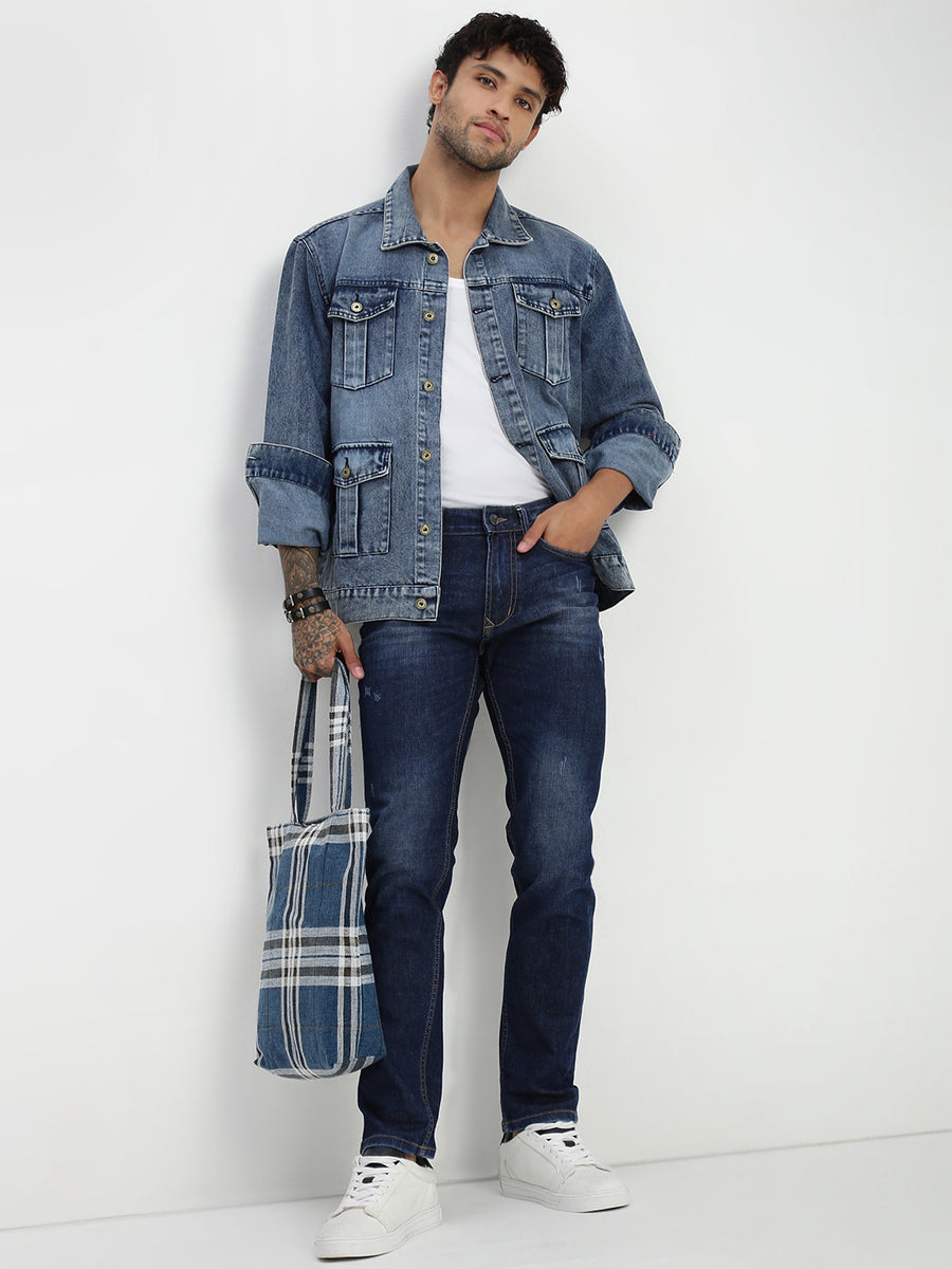 Dark Blue Slim Fit Stretchable Jeans