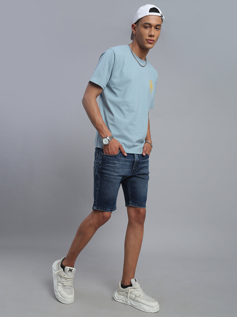 Blue Slim Fit Shorts