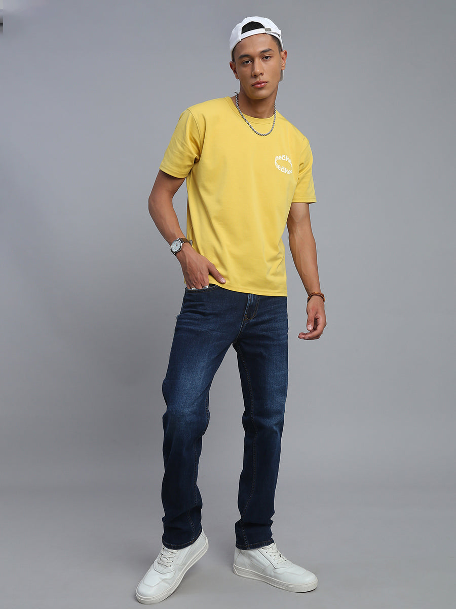Dark Blue Regular Straight Fit Stretchable Jeans