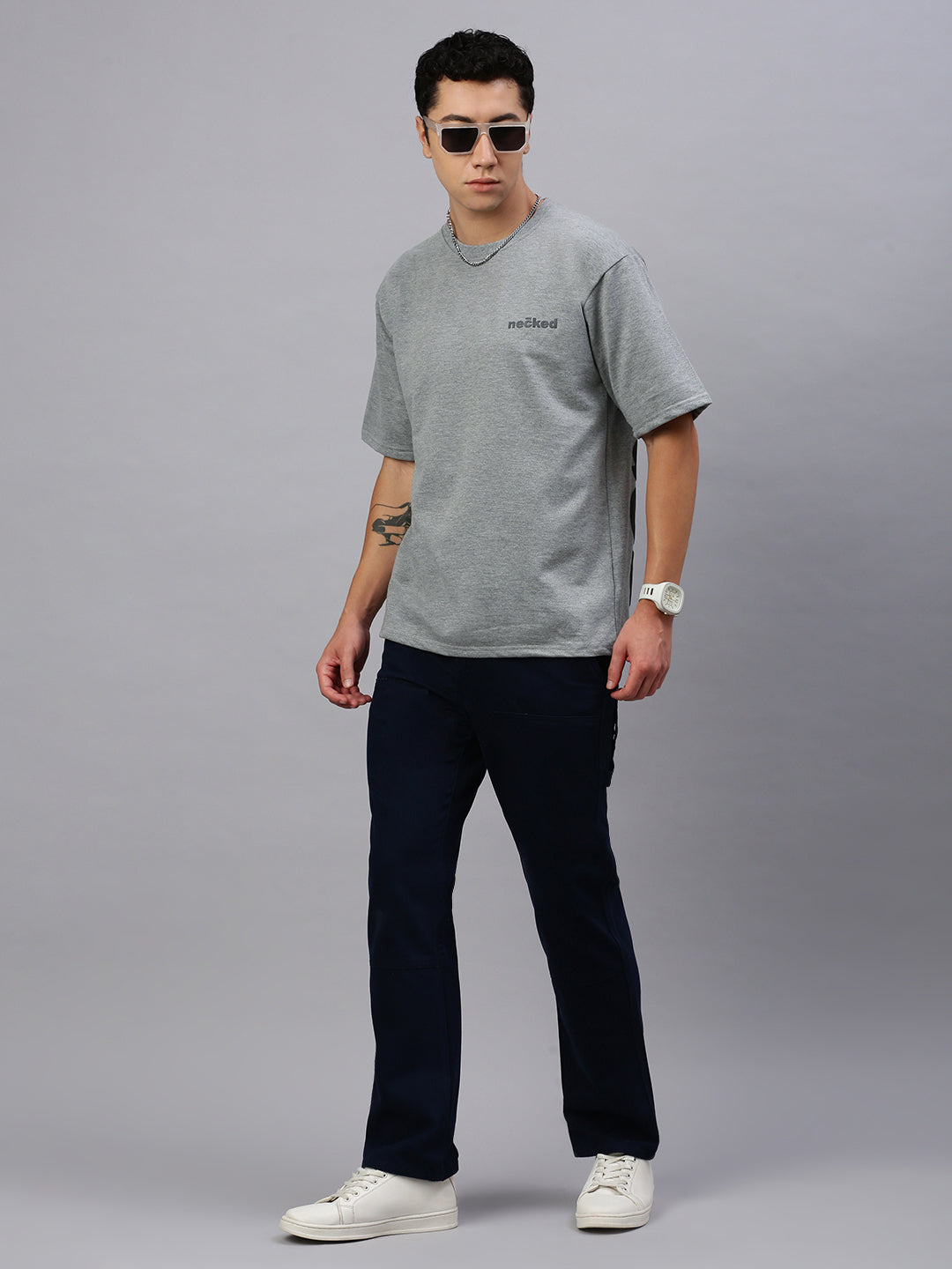 Printed Round Neck Oversize Half Sleeve T-Shirt