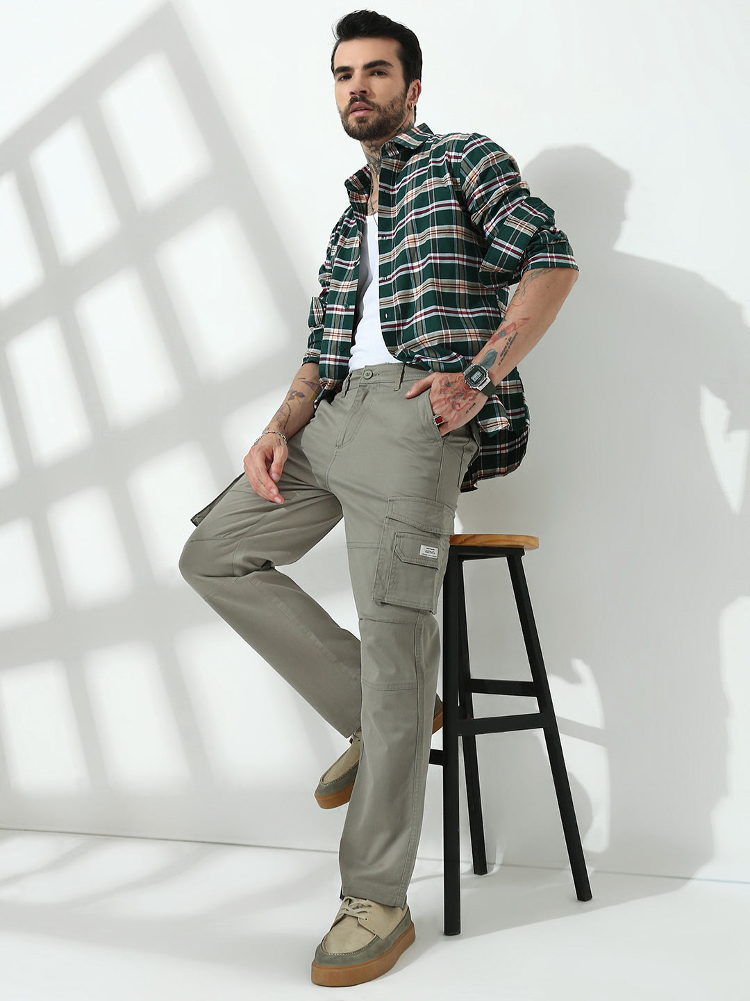 Stone 7 Pocket Regular Fit Cargo Paint