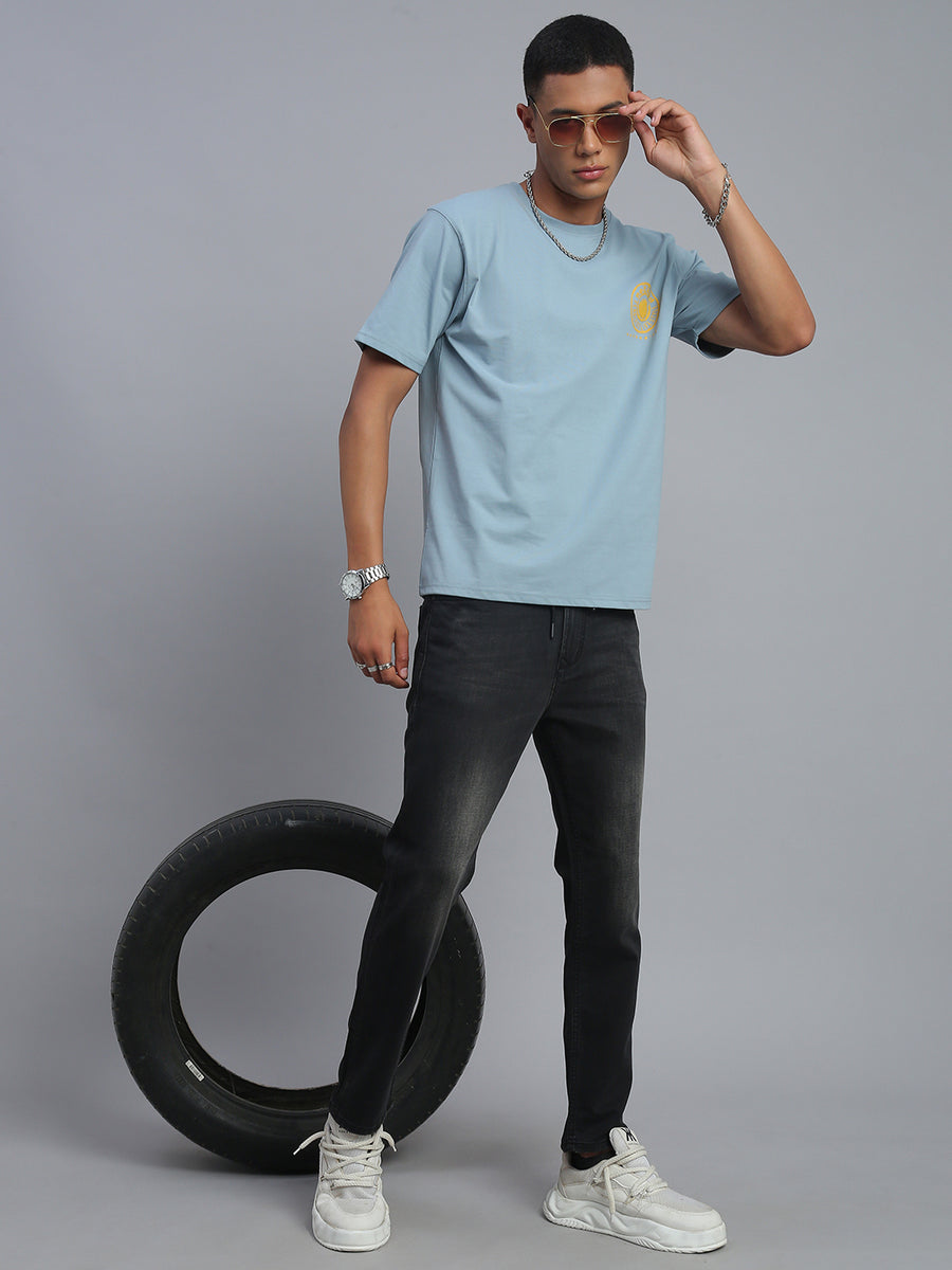 Aqua Blue Polo Cotton T-Shirt