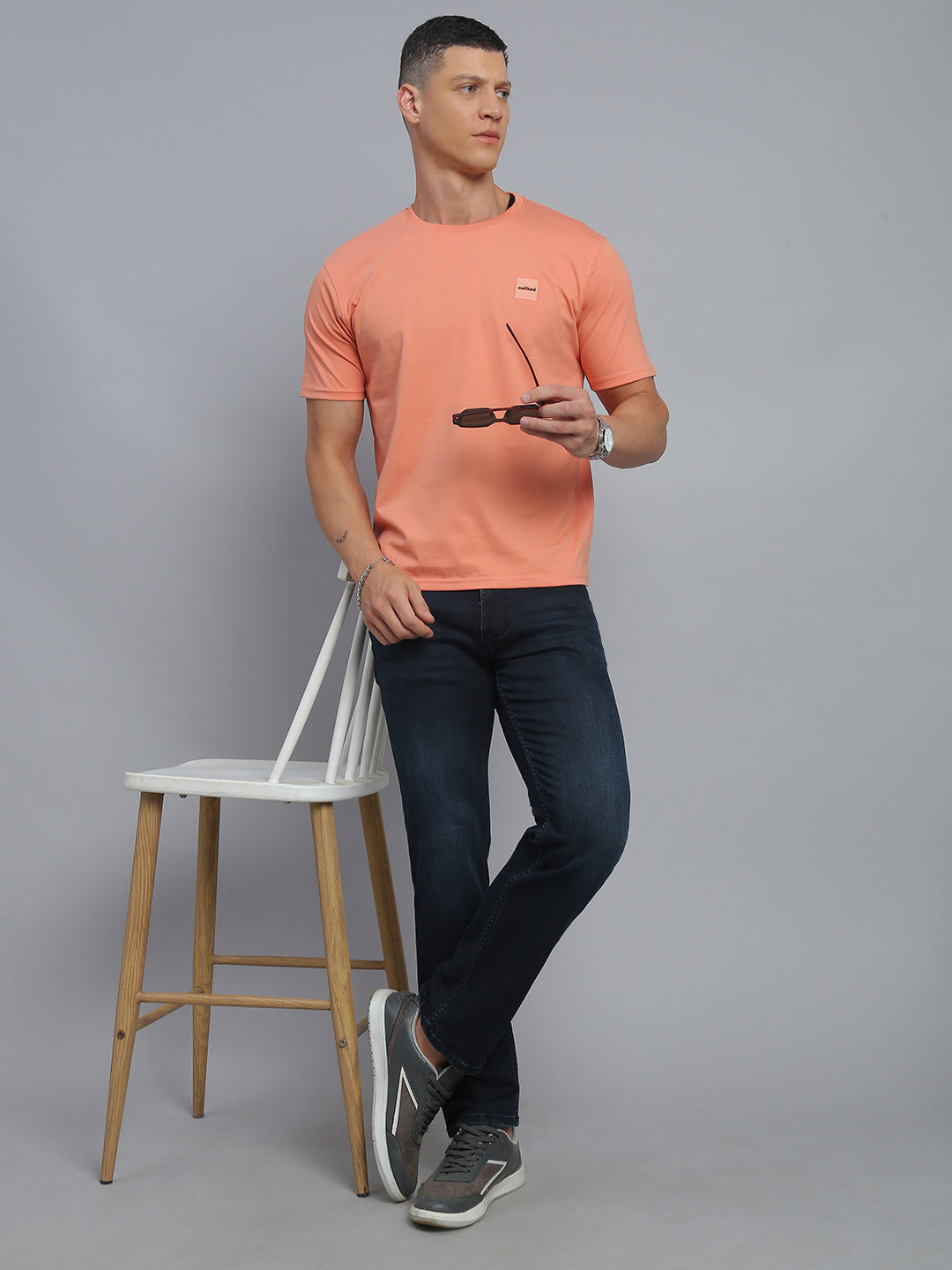Rust Peach Polo Cotton T-Shirt