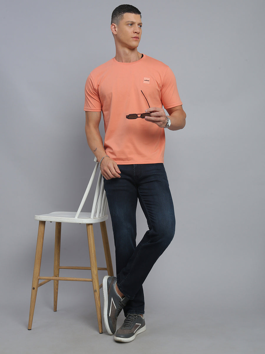 Rust Peach Polo Cotton T-Shirt