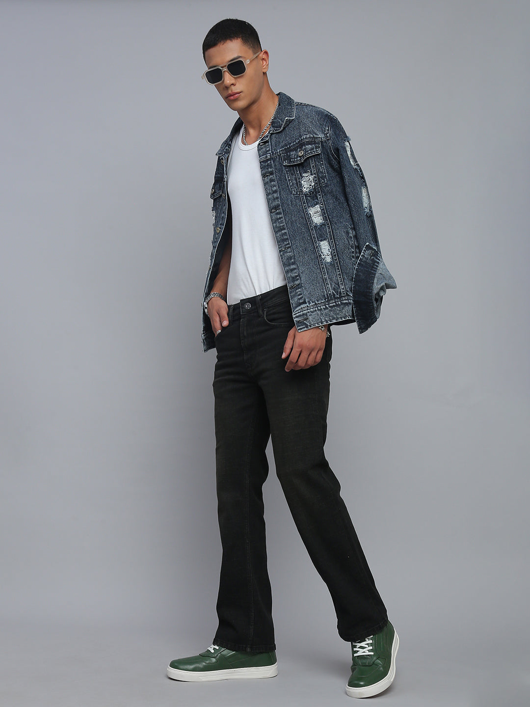 Black Vintage Boot Cut Fit Stretchable Jeans