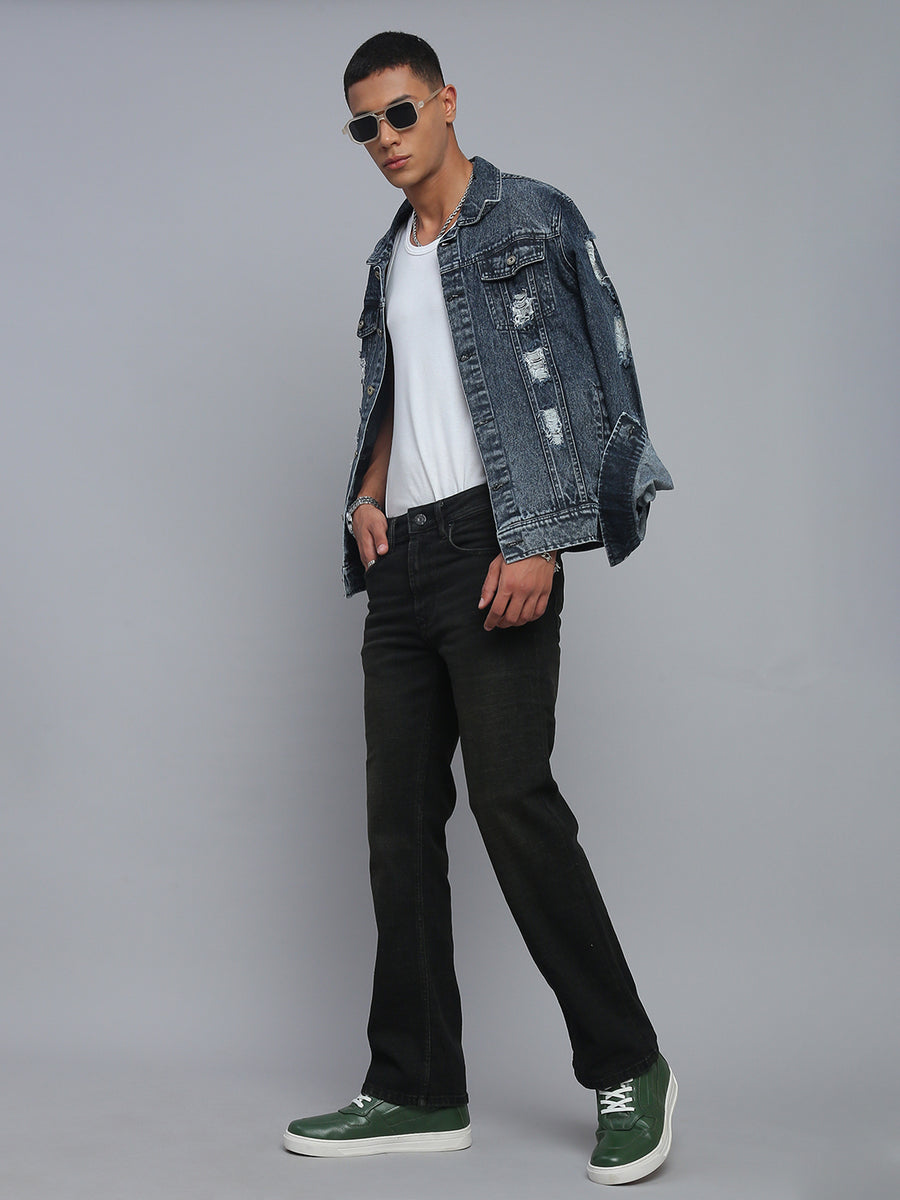 Black Vintage Boot Cut Fit Stretchable Jeans