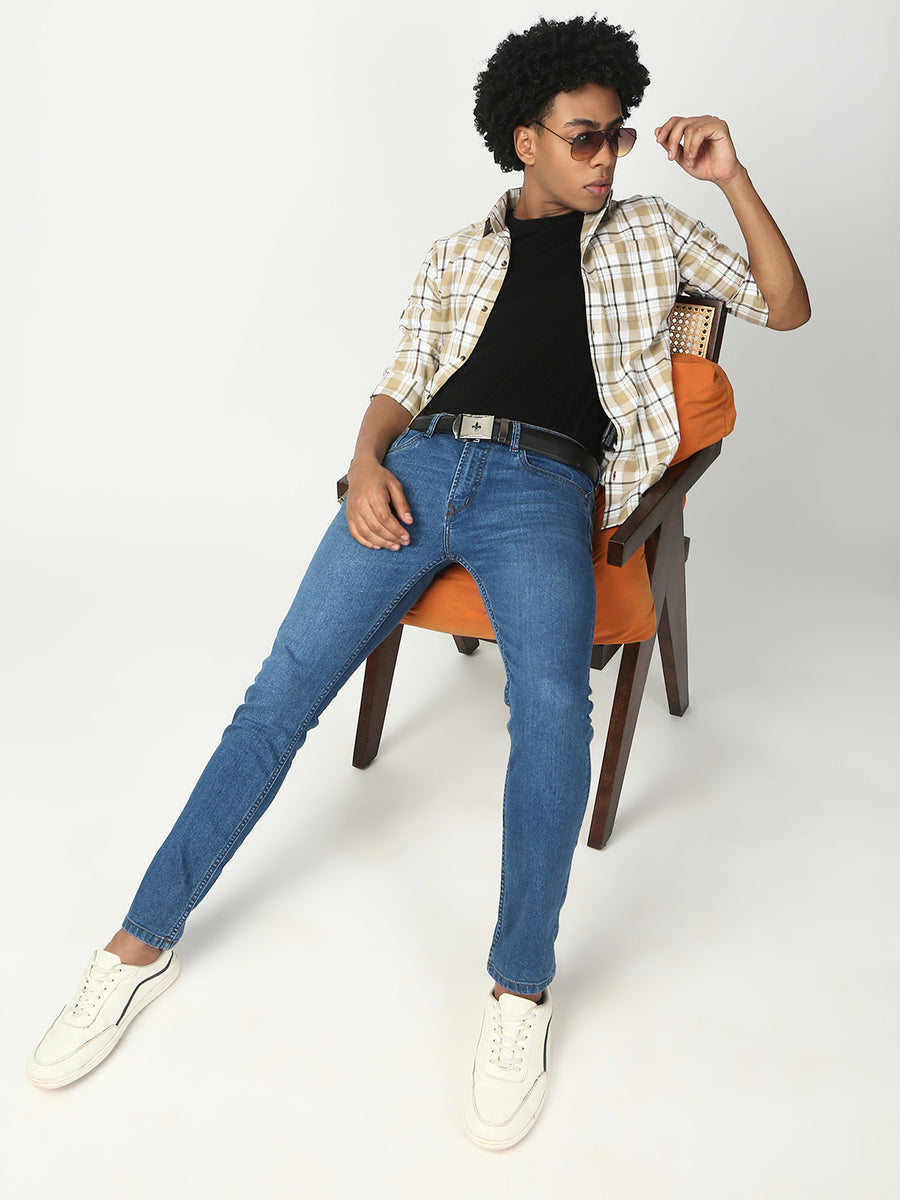 Light Blue Slim Fit Stretchable Jeans