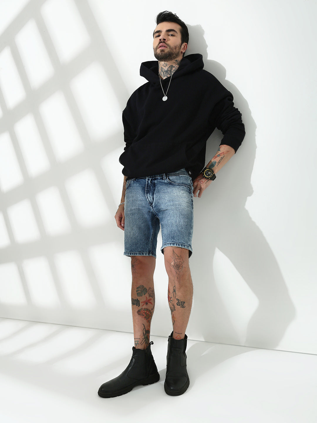 Light Blue Relax Fit Shorts