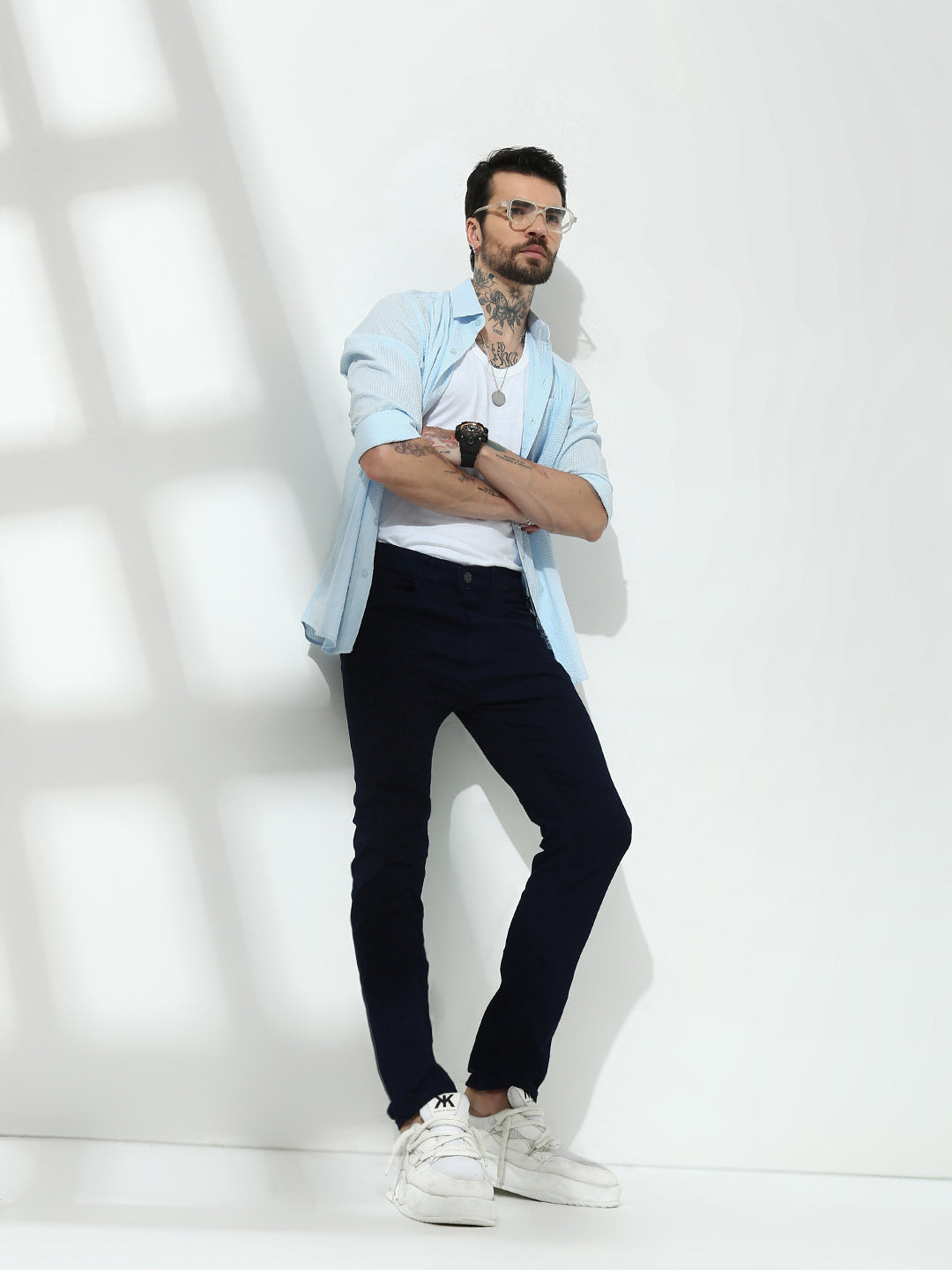 Navy Blue Raw Wash Skinny Fit Jeans