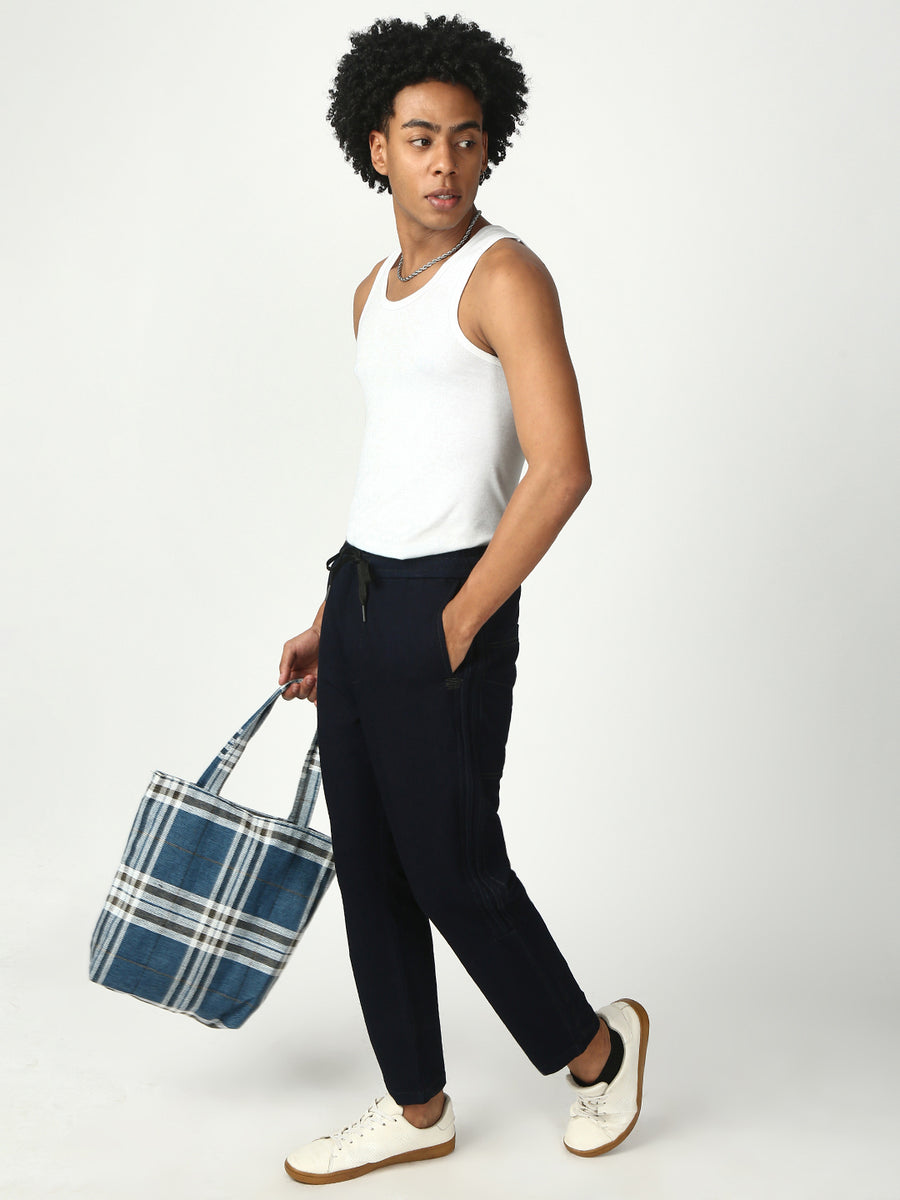 Blue Anti Fit Stretchable Jogger