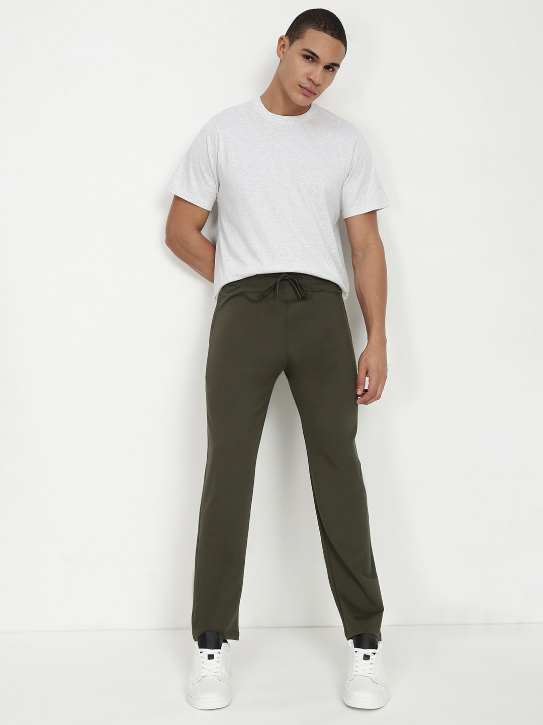 Olive Green  Cross Pocket Regular Fit Lower