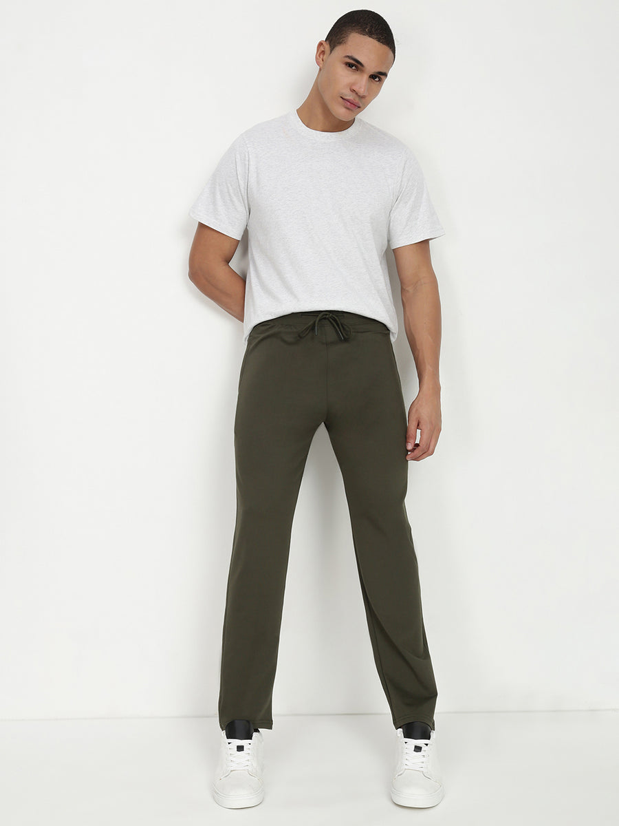 Olive Green  Cross Pocket Regular Fit Lower