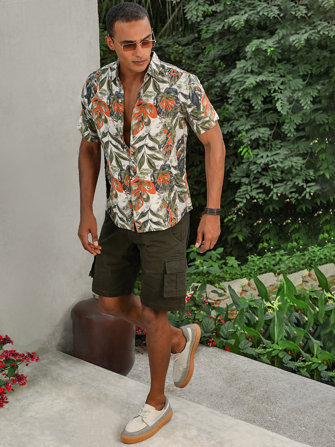 Olive Slim Fit Cargo Shorts