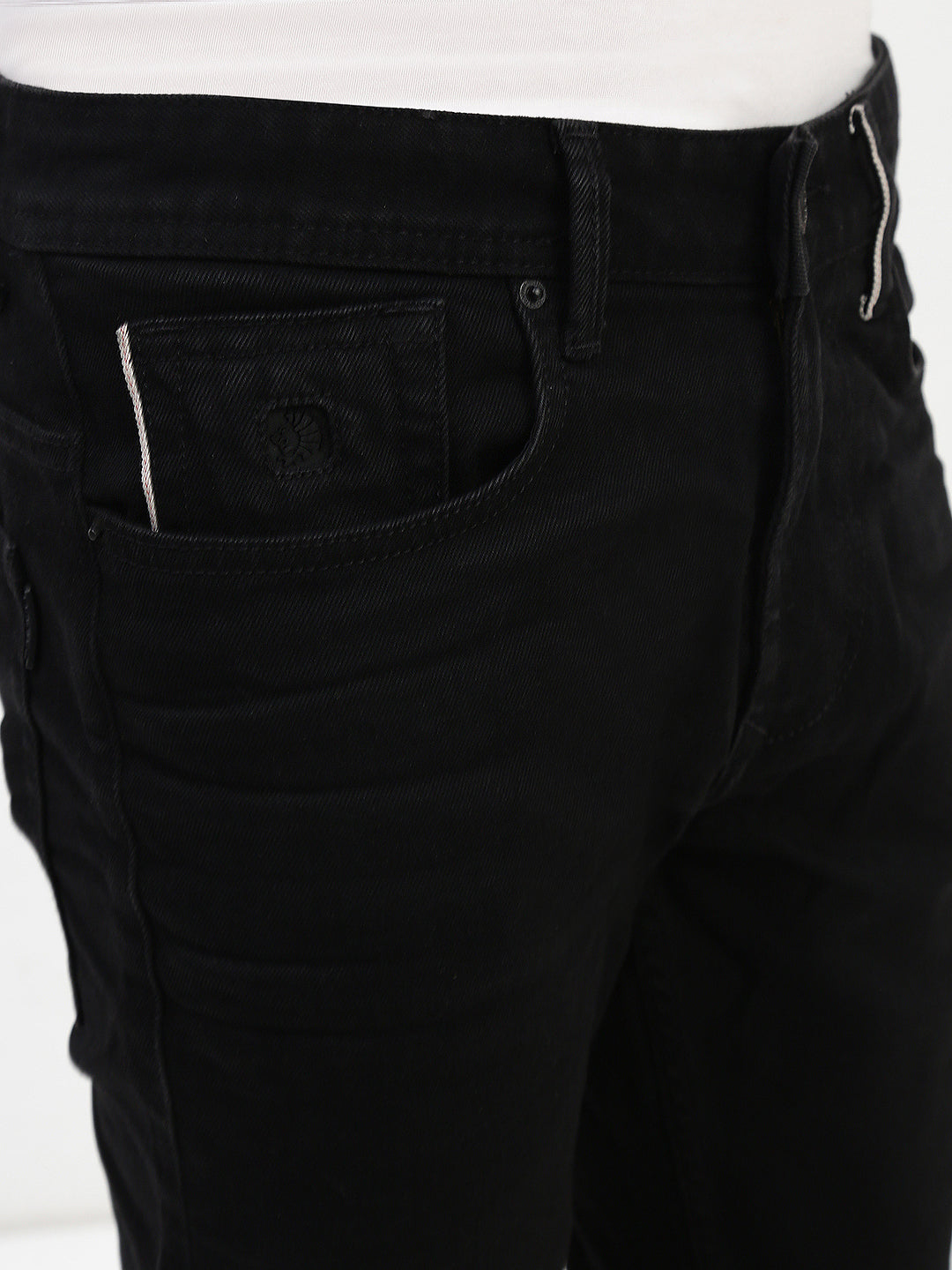 Black Selvedge Slim Straight Fit Stretchable Jeans
