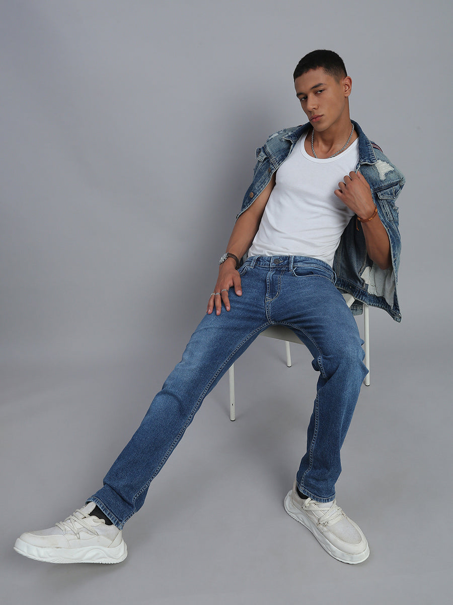 Blue Comfort Slim Fit Stretchable Jeans