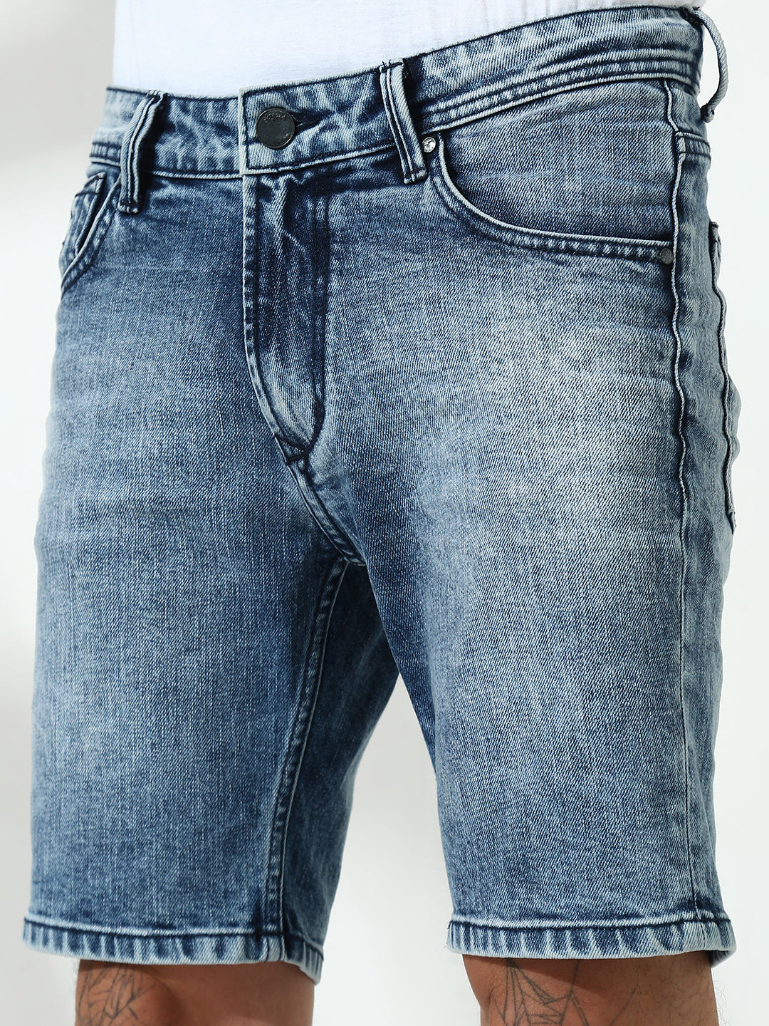 Light Blue Relax Fit Shorts