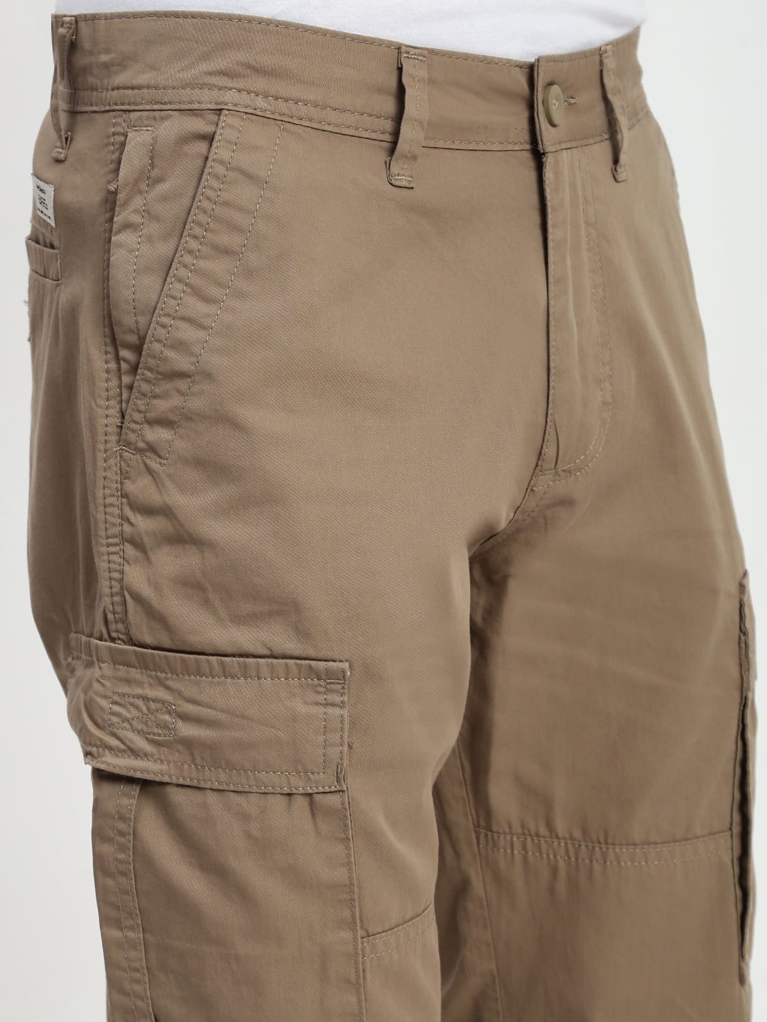 Khakhi 9 Pocket Regular Fit Cargo Paint