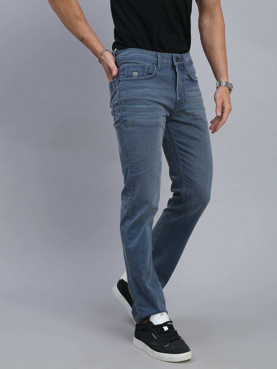 Blue Vintage Regular Straight Fit Stretchable Jeans