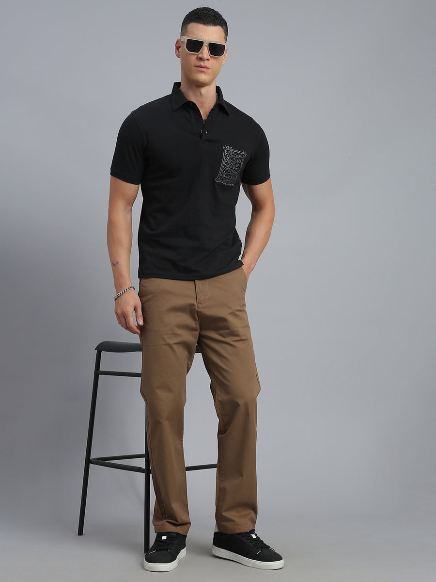 Camel Straight Fit Chinos Paint