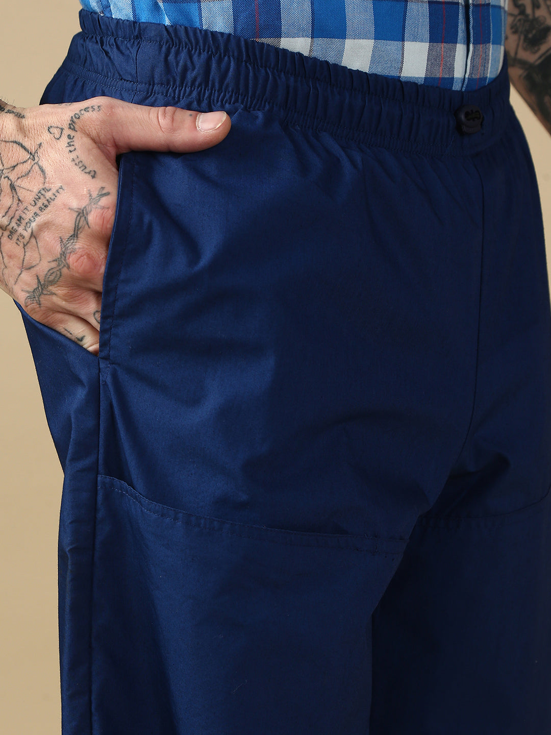 Blue Parachute Cotton Pant