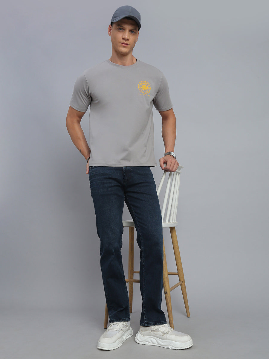 Grey Polo Cotton T-Shirt
