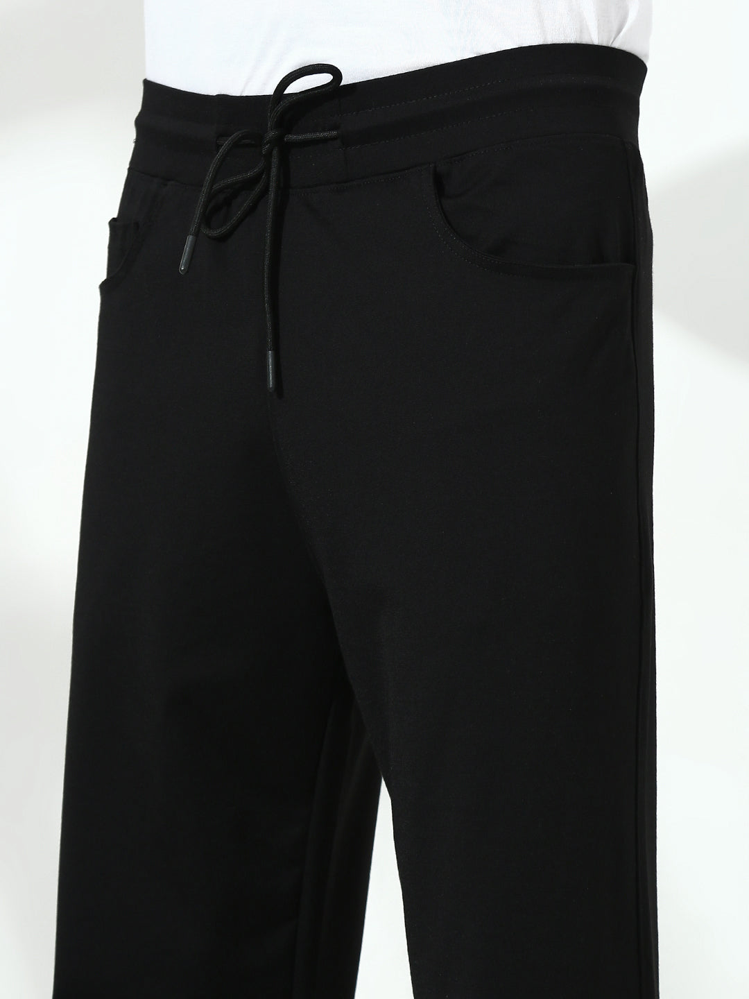 Black Relax Fit Track Pant