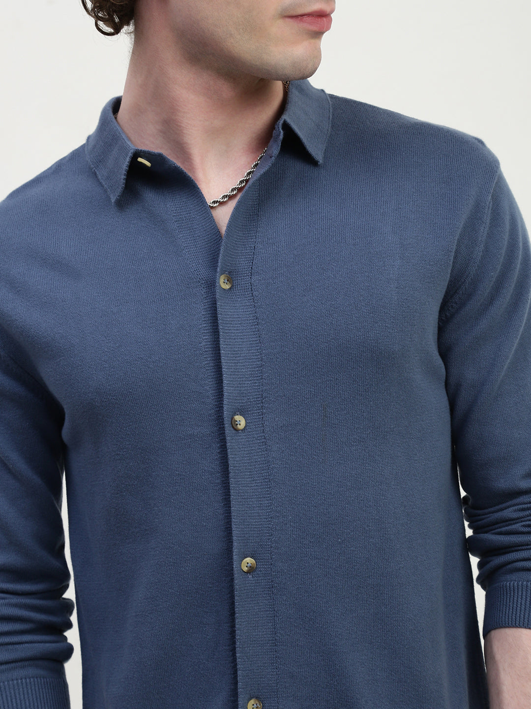 Airforce Knit Cardigan Full Sleeve Relax Slim Fit Shirt Without Pocket
