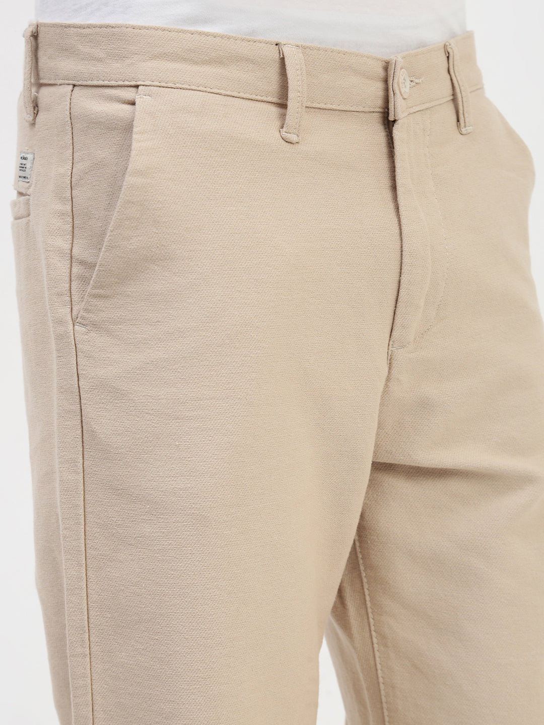 Cream Relax Fit Cross Pocket Drill Linen Pants