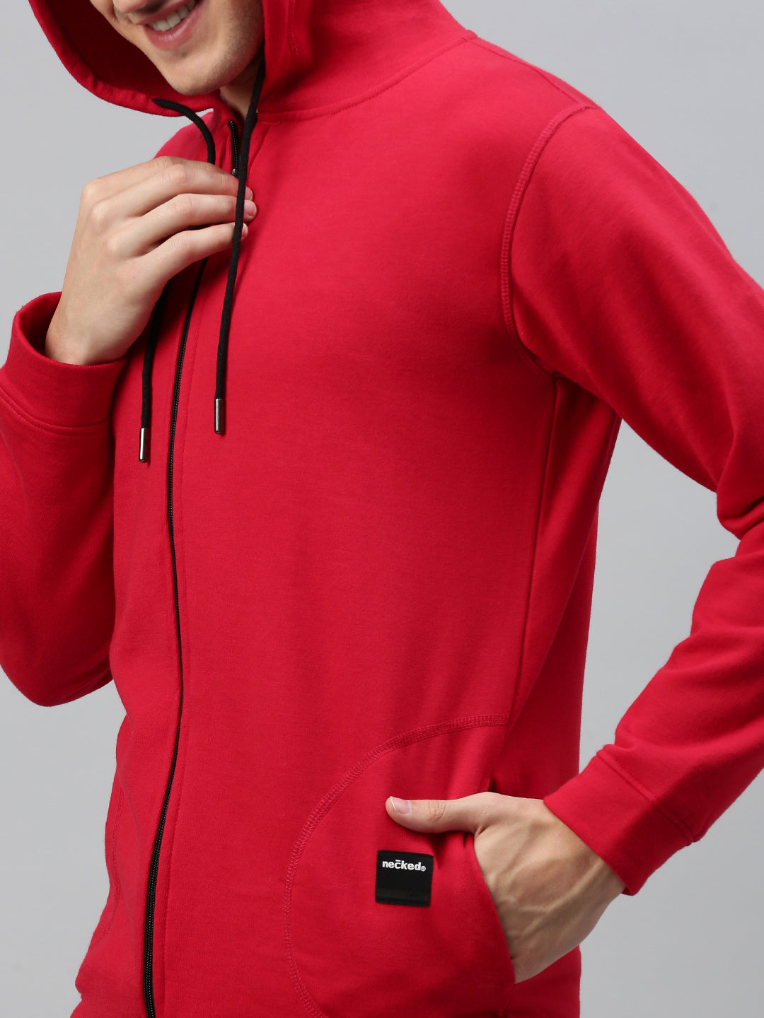 Red Men's Hoodies With Full Zip