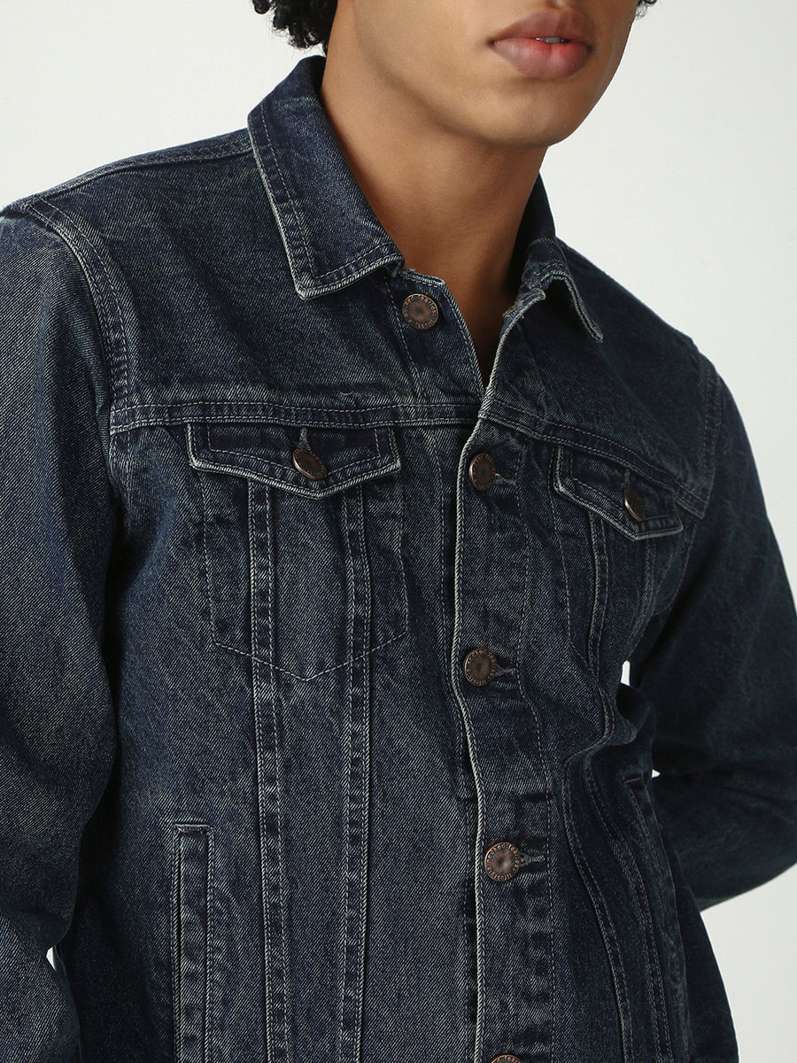 Vintage Blue Slim Fit Denim Jacket