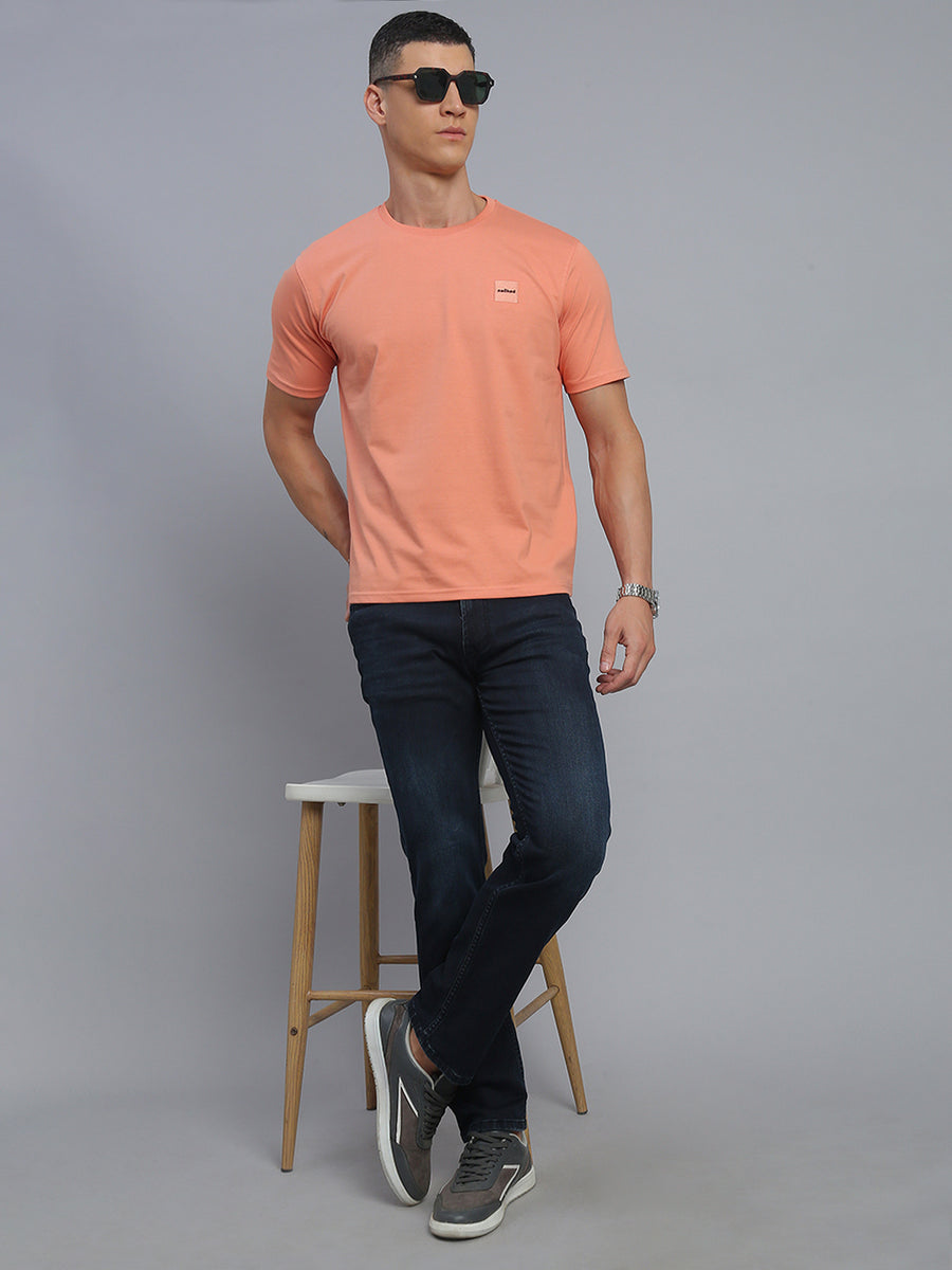Rust Peach Polo Cotton T-Shirt