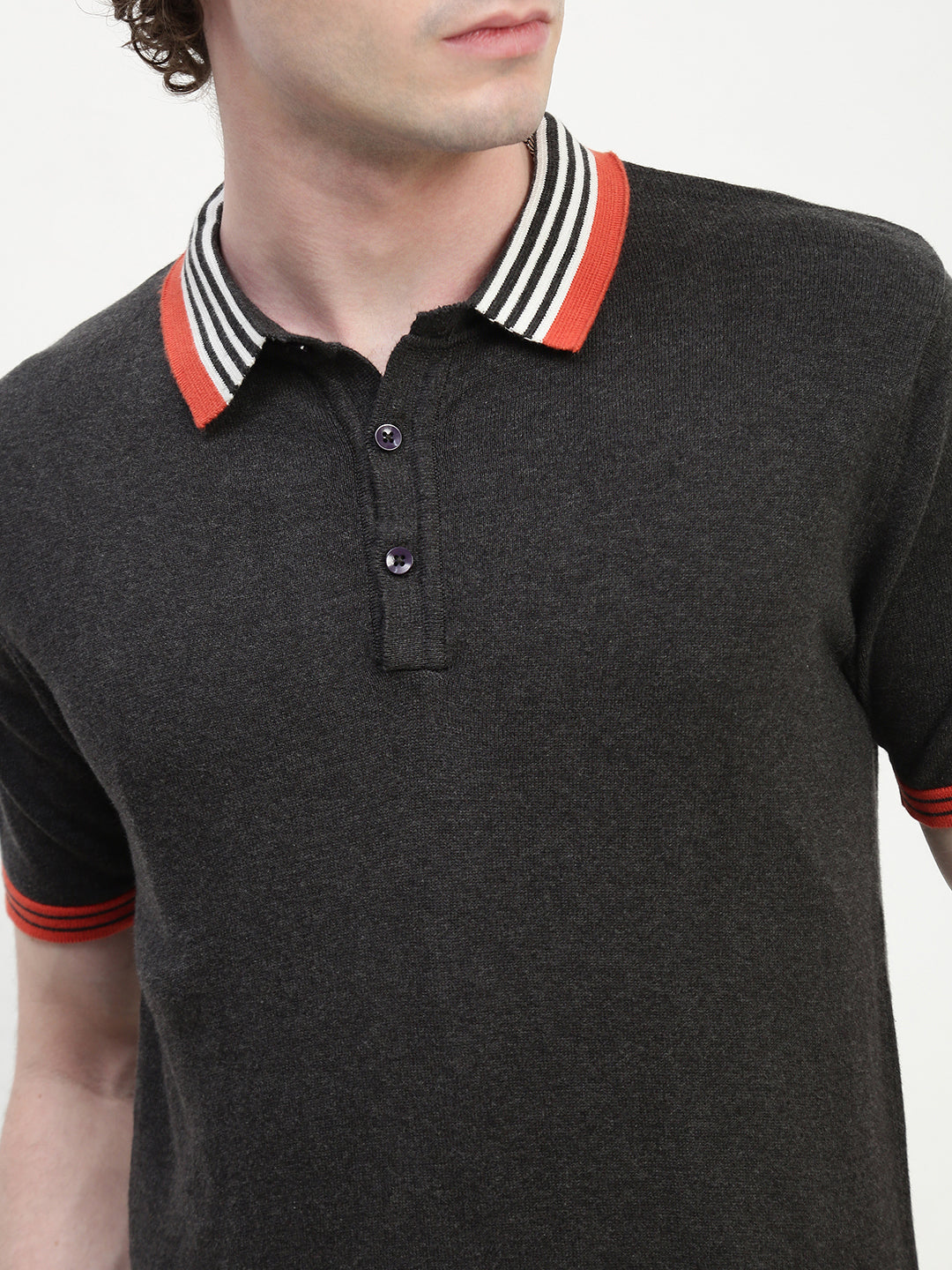 Antra Melange Polo Cotton T-Shirt