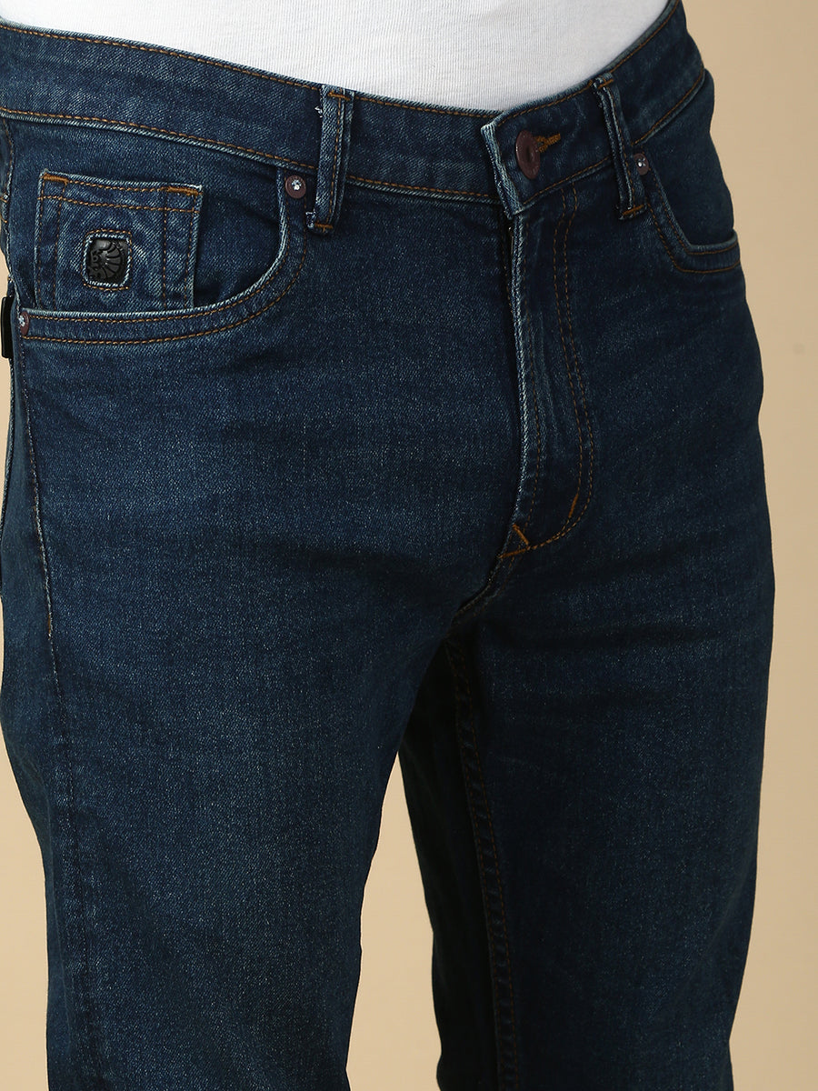Vintage Dark Blue Slim Fit Stretchable Jeans