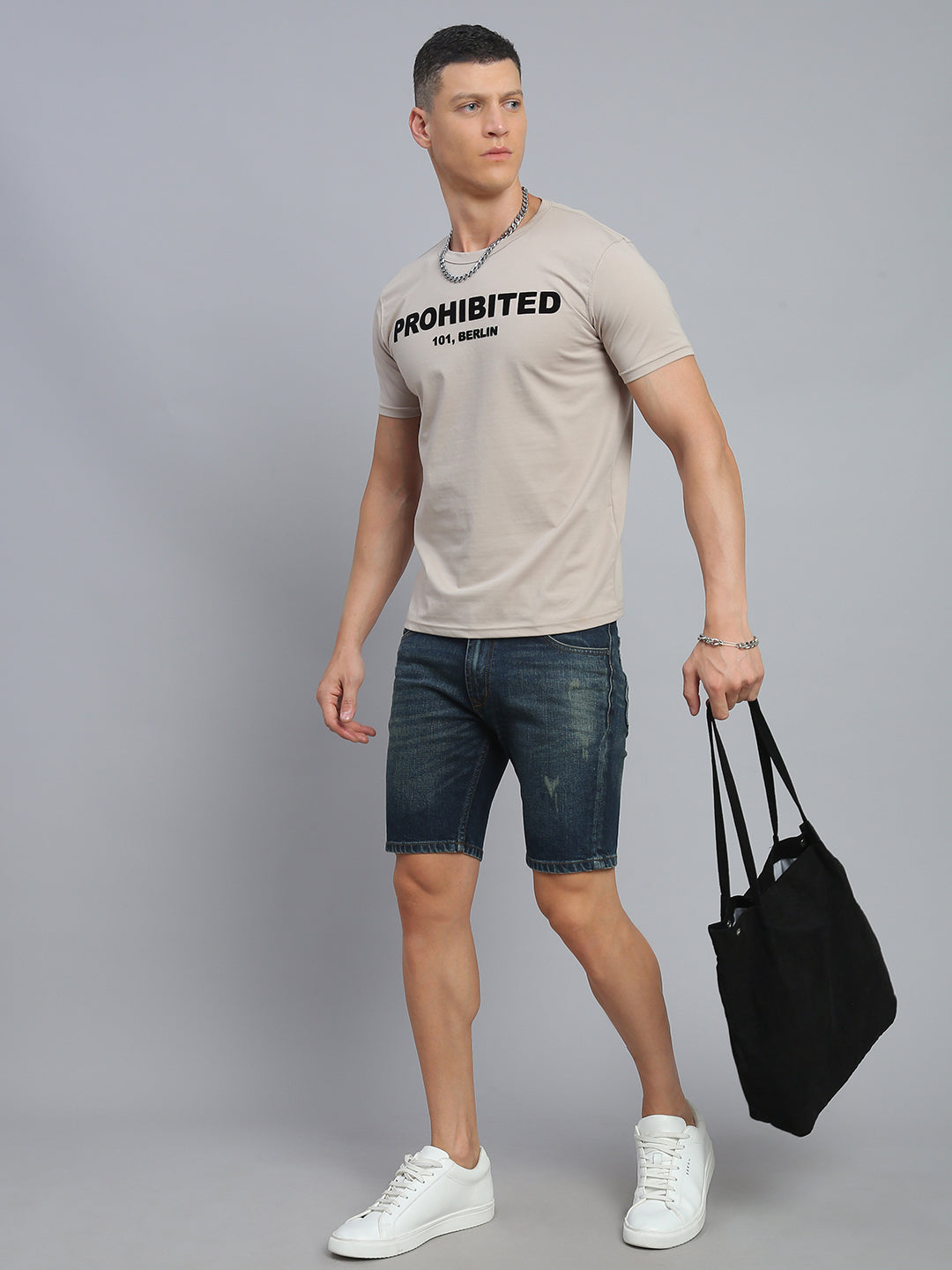 Dark Blue Vintage Slim Fit Shorts