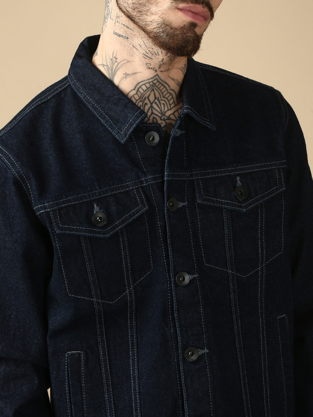 Dark Blue Slim Fit Denim Jacket