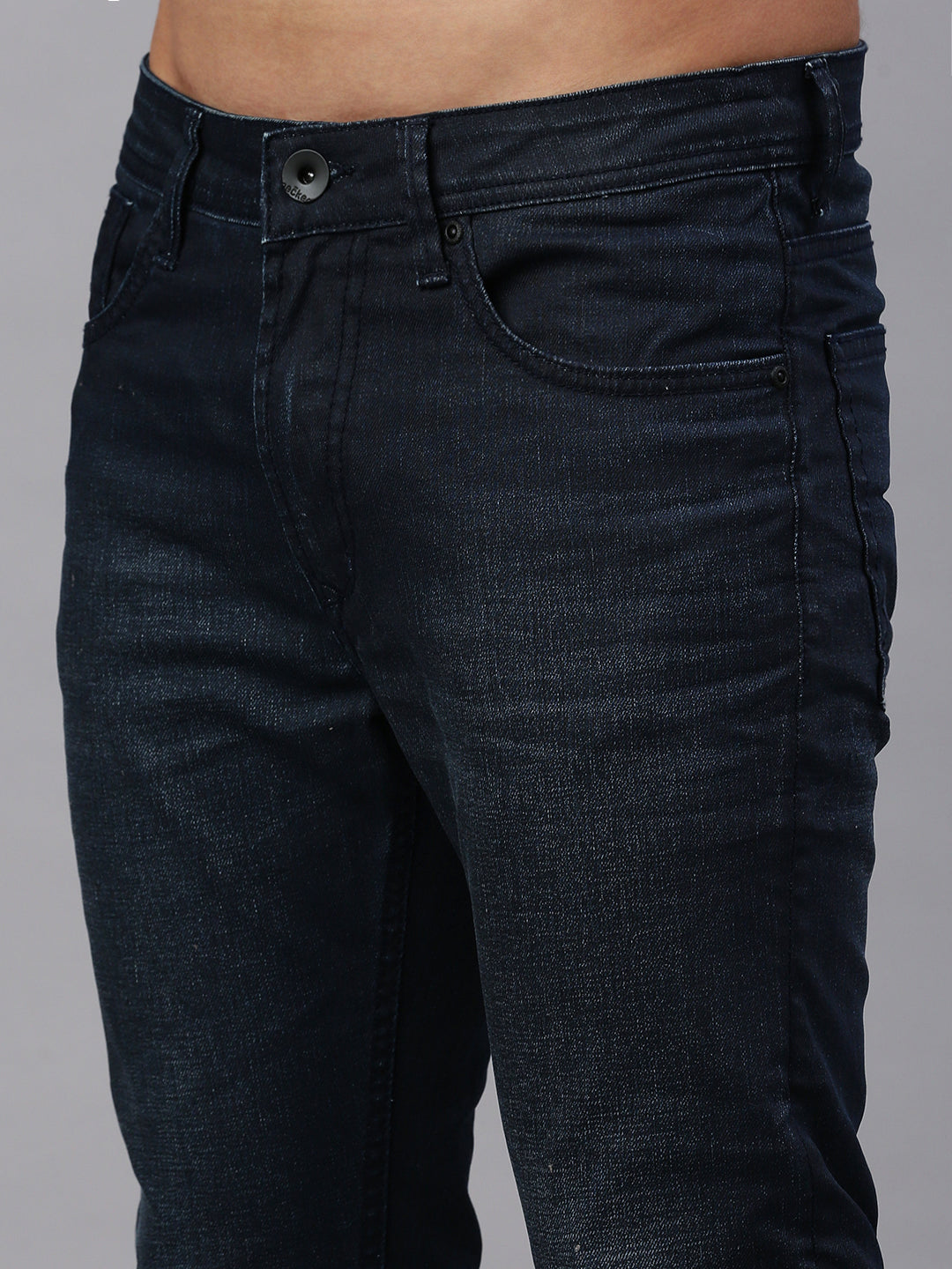Dark Blue Straight Stretchable Jeans
