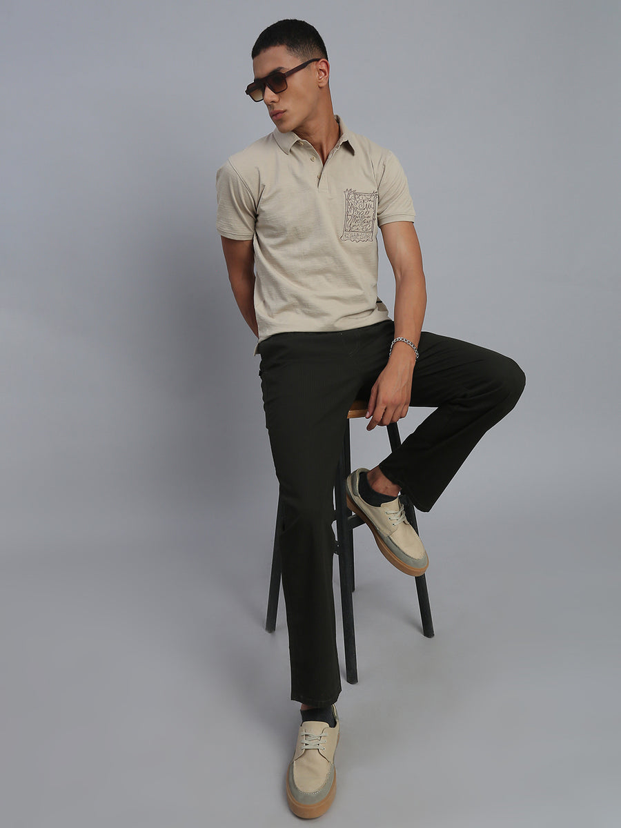 Cream Polo Cotton T-Shirt