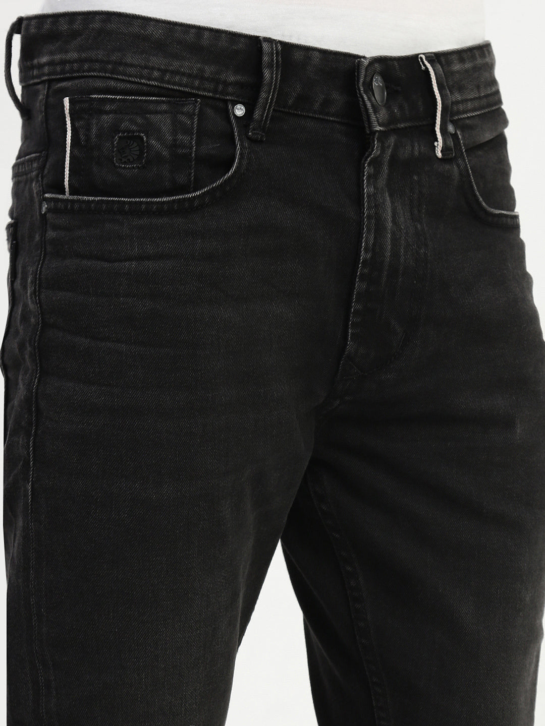 Vintage Black Selvedge Slim Straight Fit Stretchable Jeans