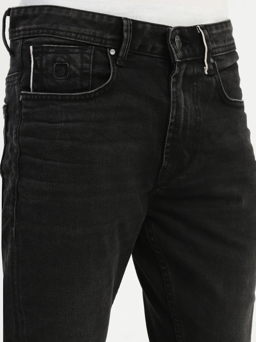 Vintage Black Selvedge Slim Straight Fit Stretchable Jeans