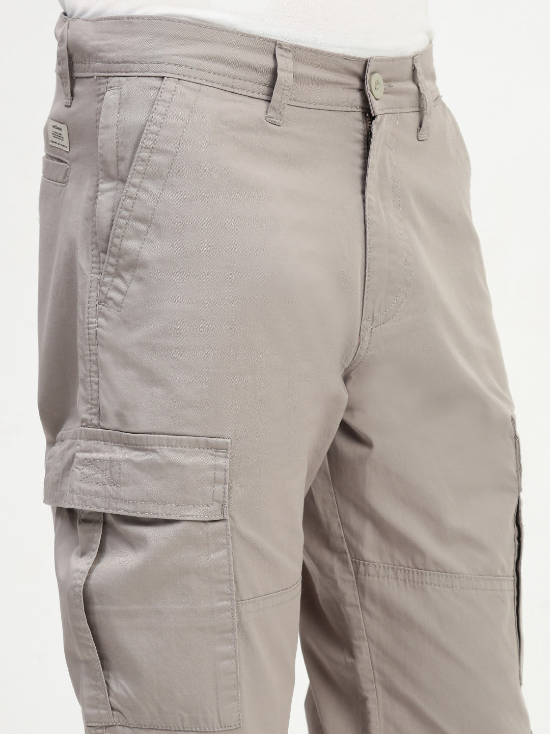 Gray 9 Pocket Regular Fit Cargo Paint