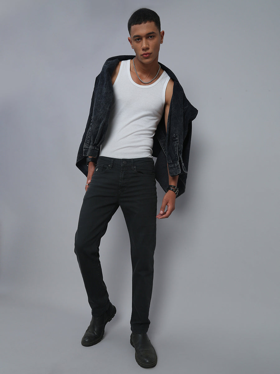 Charcoal Grey Comfort Slim Fit Stretchable Jeans