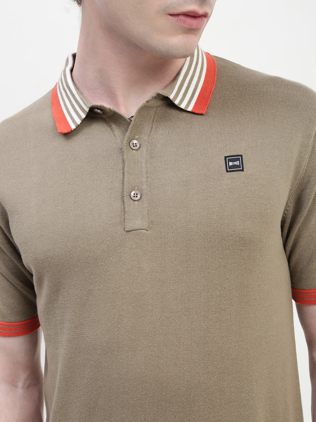 Khakhi Polo Cotton T-Shirt