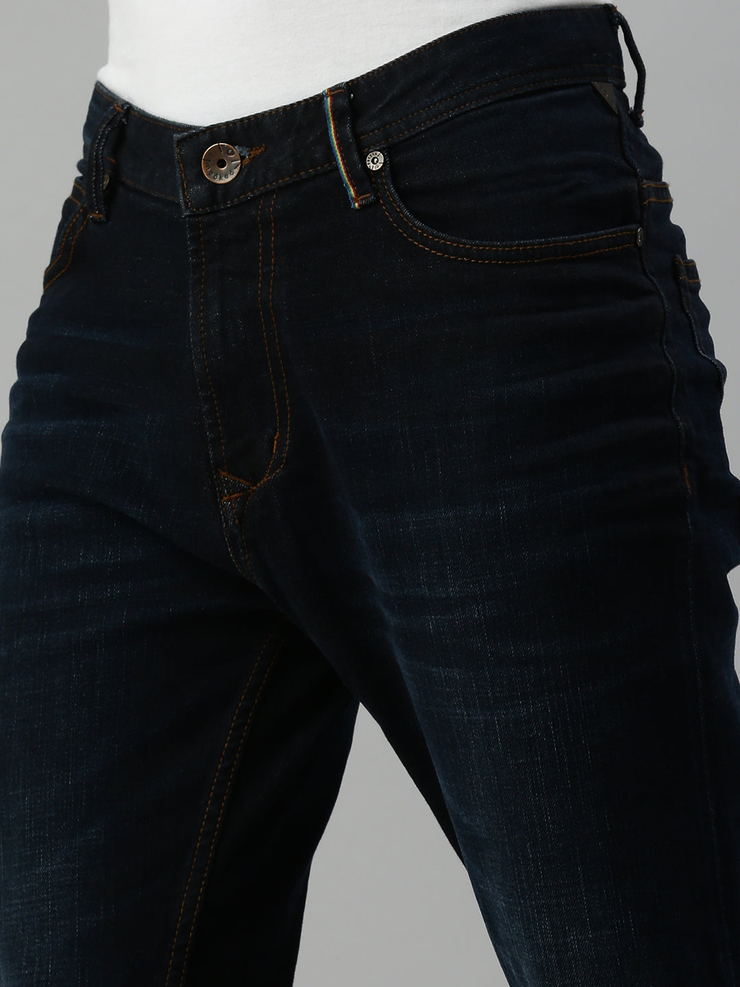 Dark Vintage Blue Slim Straight Fit Stretchable Jeans
