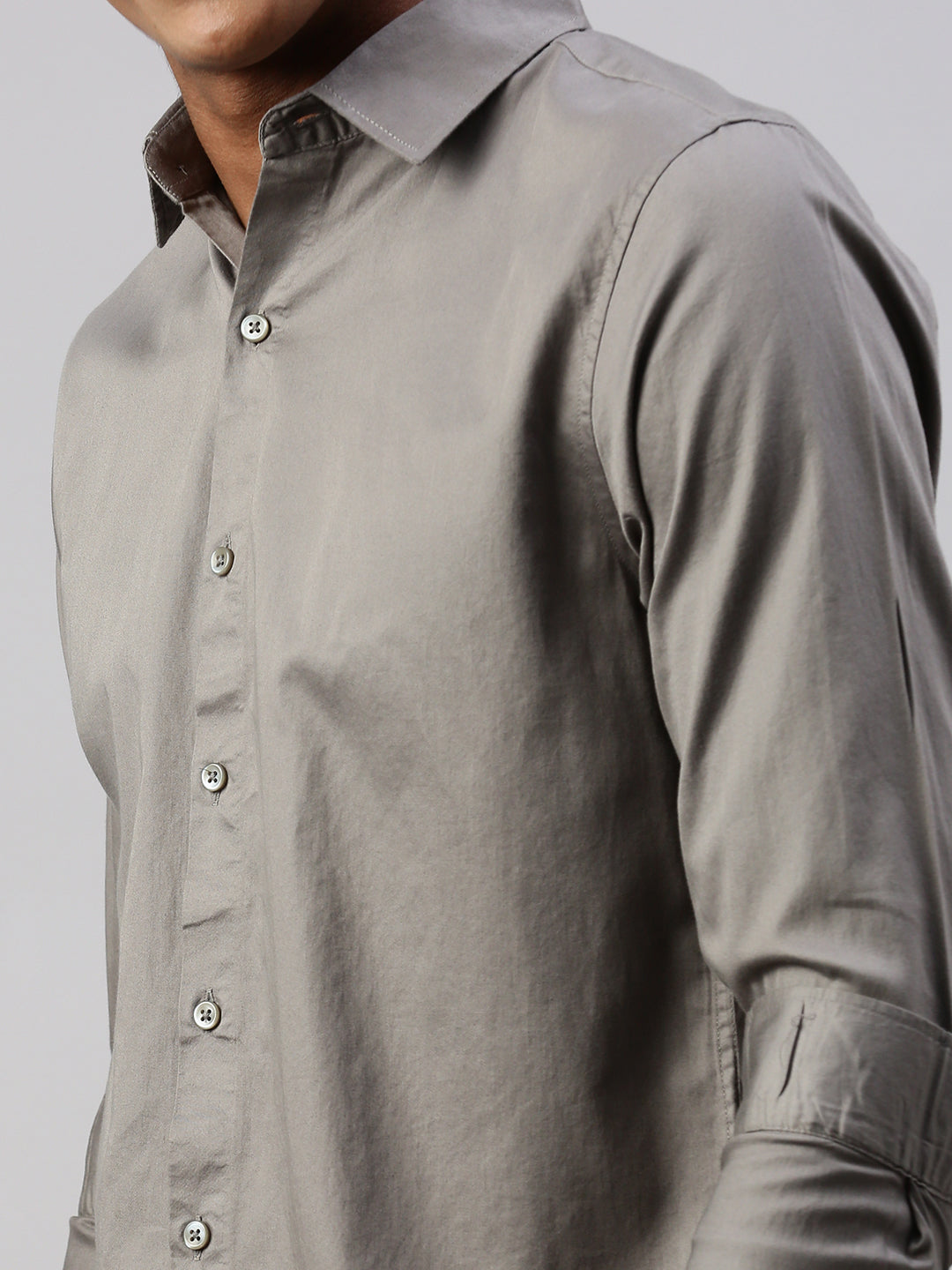 Dark Gray Full Sleeve Shartin Shirt Without Pocket